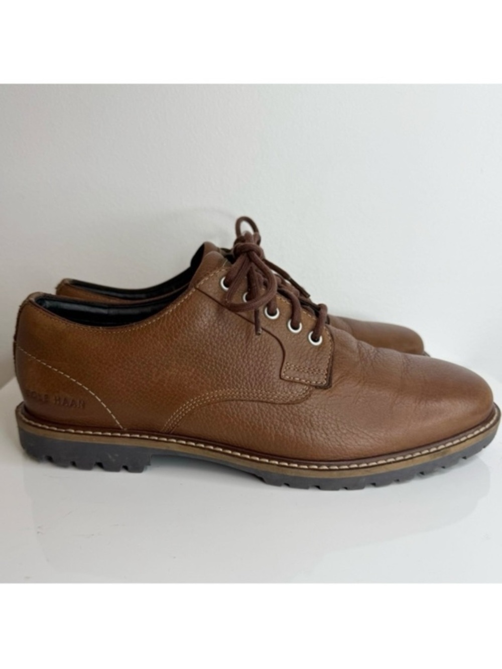 Cole Haan Brown Midland Lug Plain Toe Leather Oxford Shoe Men’s Size 7.5 C37600